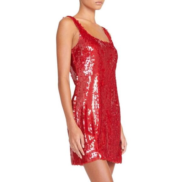 NWT STAUD Eclipse Sequined Mini Dress Size M $395 - Picture 2 of 9